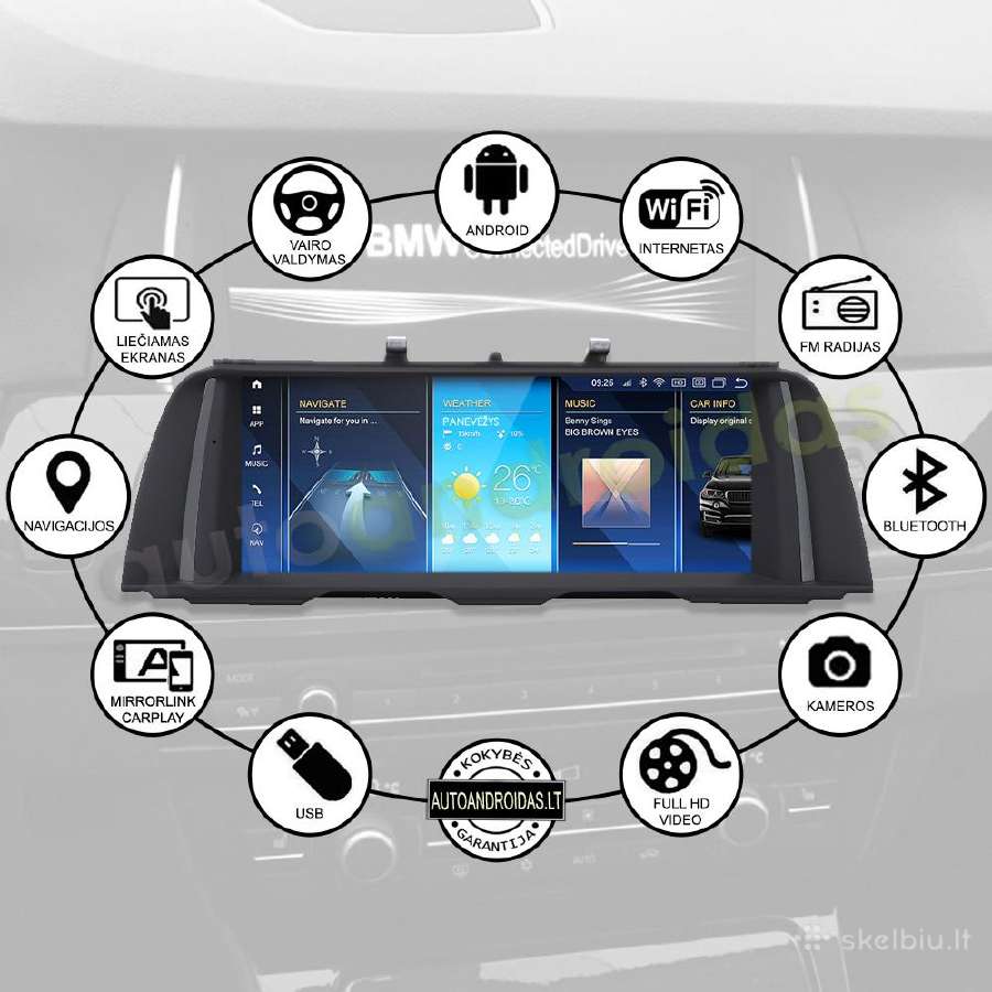 Bmw 5 F10 F11 F07 2010-17 Android multimedia WiFi - nuotraukos Nr. 2