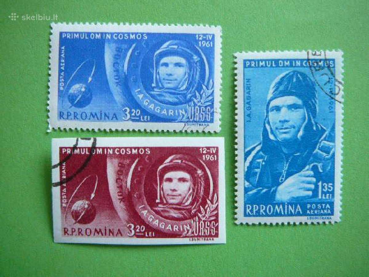 Kosmosas J. Gagarinas Rumunija 1961 antsp. rm1962
