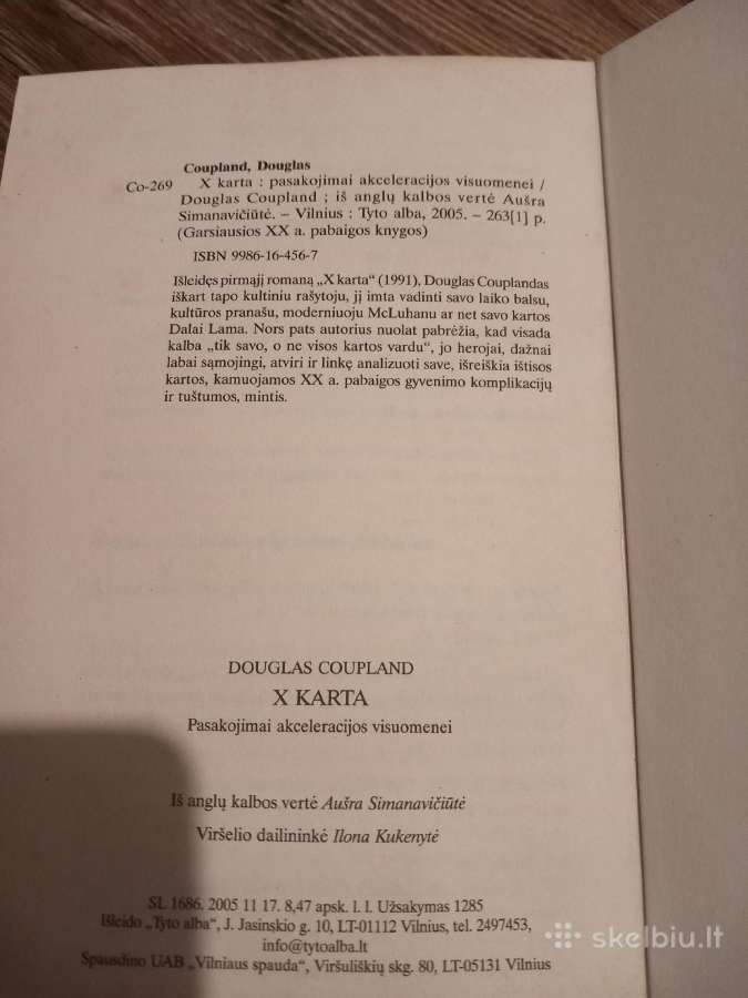 Knyga Douglas Coupland "X karta" - nuotraukos Nr. 3