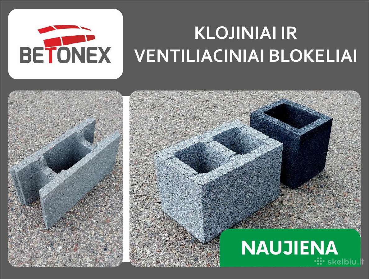 Klojiniai ir ventiliaciniai blokeliai Betonex