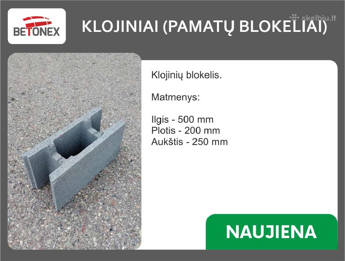 Klojiniai ir ventiliaciniai blokeliai Betonex - nuotraukos Nr. 2