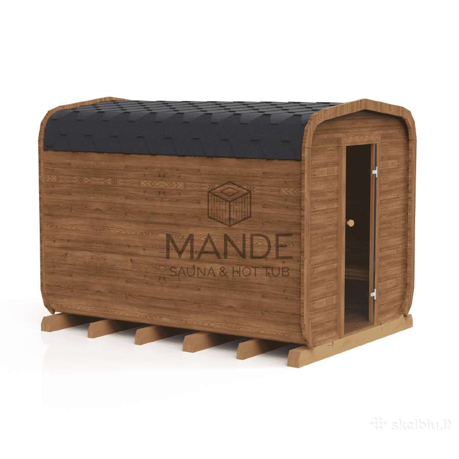 3.5m Cube termo medienos pirtis su priešpirčiu