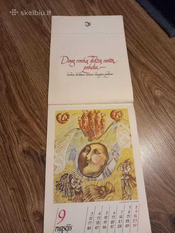 1990 metų kalendorius su patarlėm - nuotraukos Nr. 3