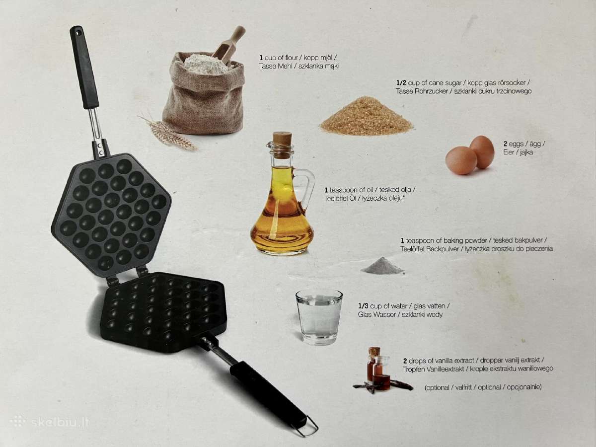 Burbulinių vaflių keptuvė Duka - nuotraukos Nr. 4