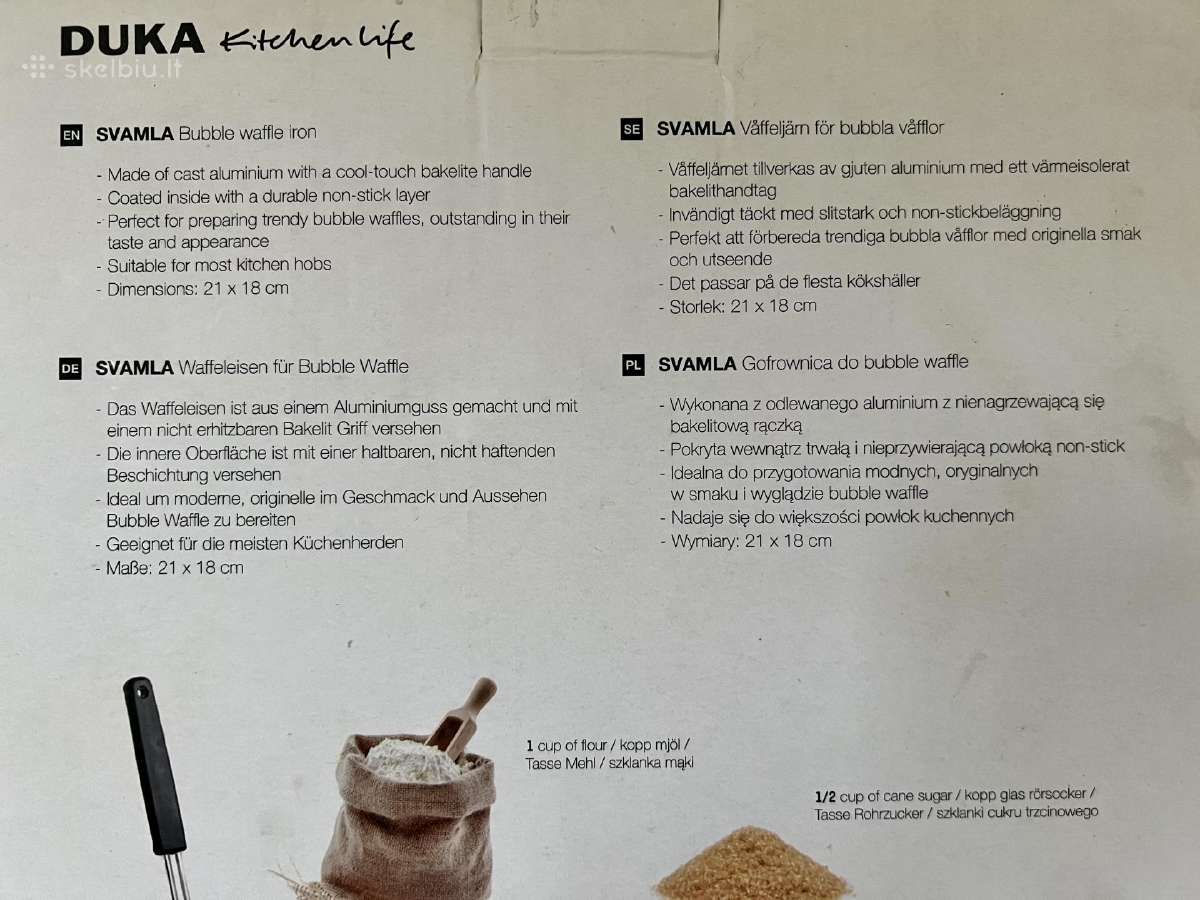 Burbulinių vaflių keptuvė Duka - nuotraukos Nr. 5