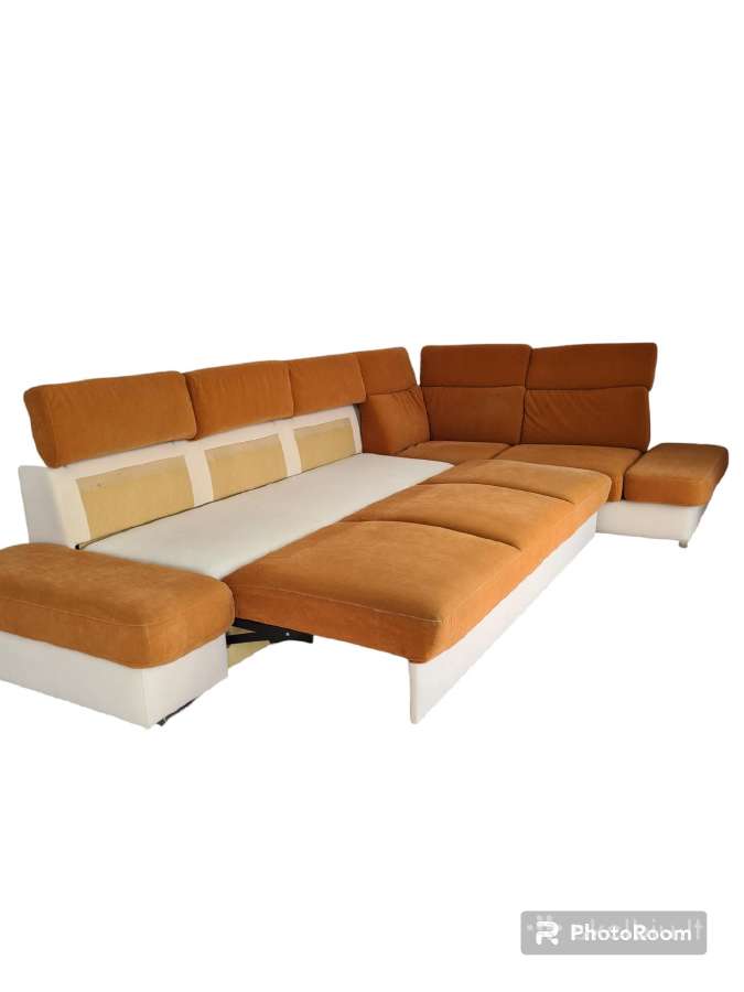 Kampinė sofa su miegama dalimi ir patalynės dėže - nuotraukos Nr. 3