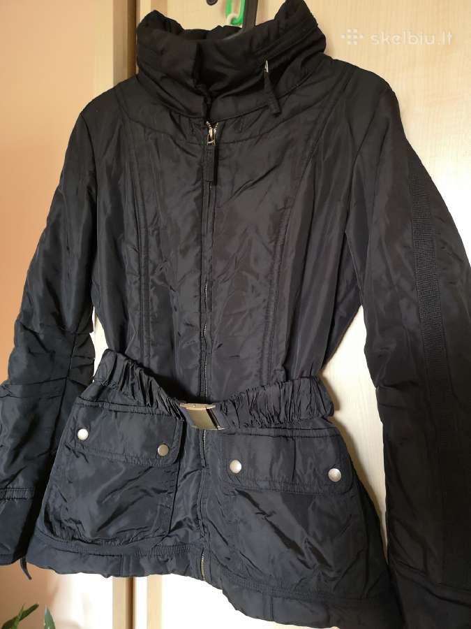 Zara basic juoda striukė su dirželiu - nuotraukos Nr. 3