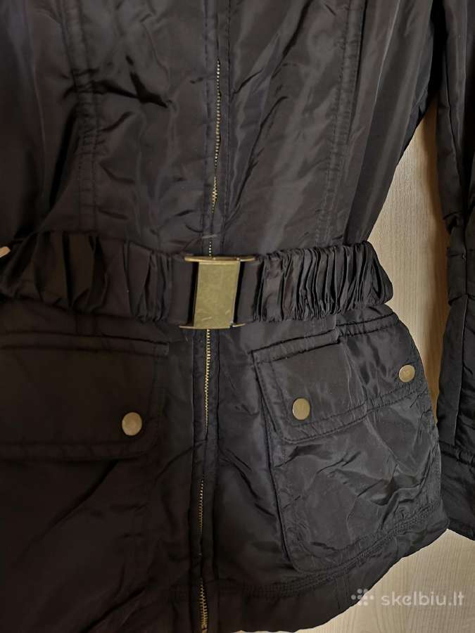 Zara basic juoda striukė su dirželiu - nuotraukos Nr. 4