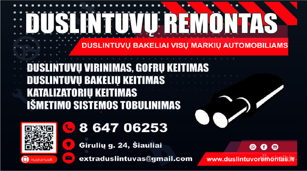 Duslintuvų remontas - universalūs katalizatoriai