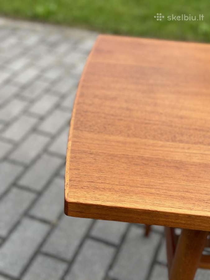 Scandinaviškas Mid-century tikmedzio kavos stalas - nuotraukos Nr. 5