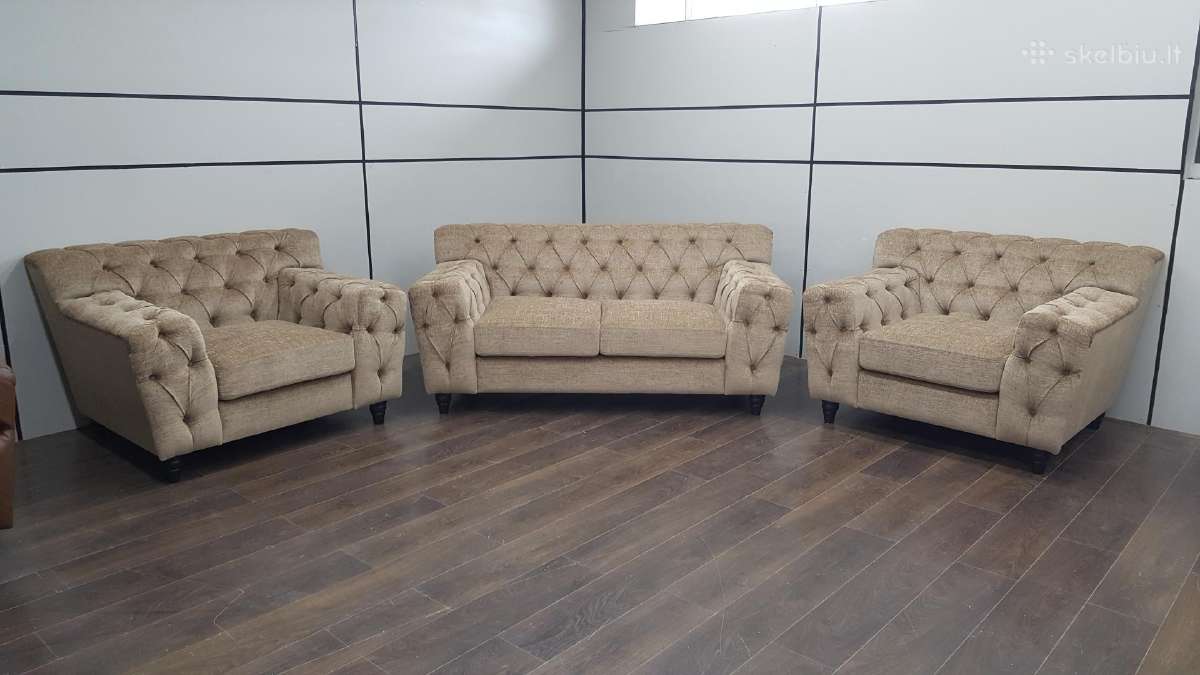 Sofa ir du foteliai