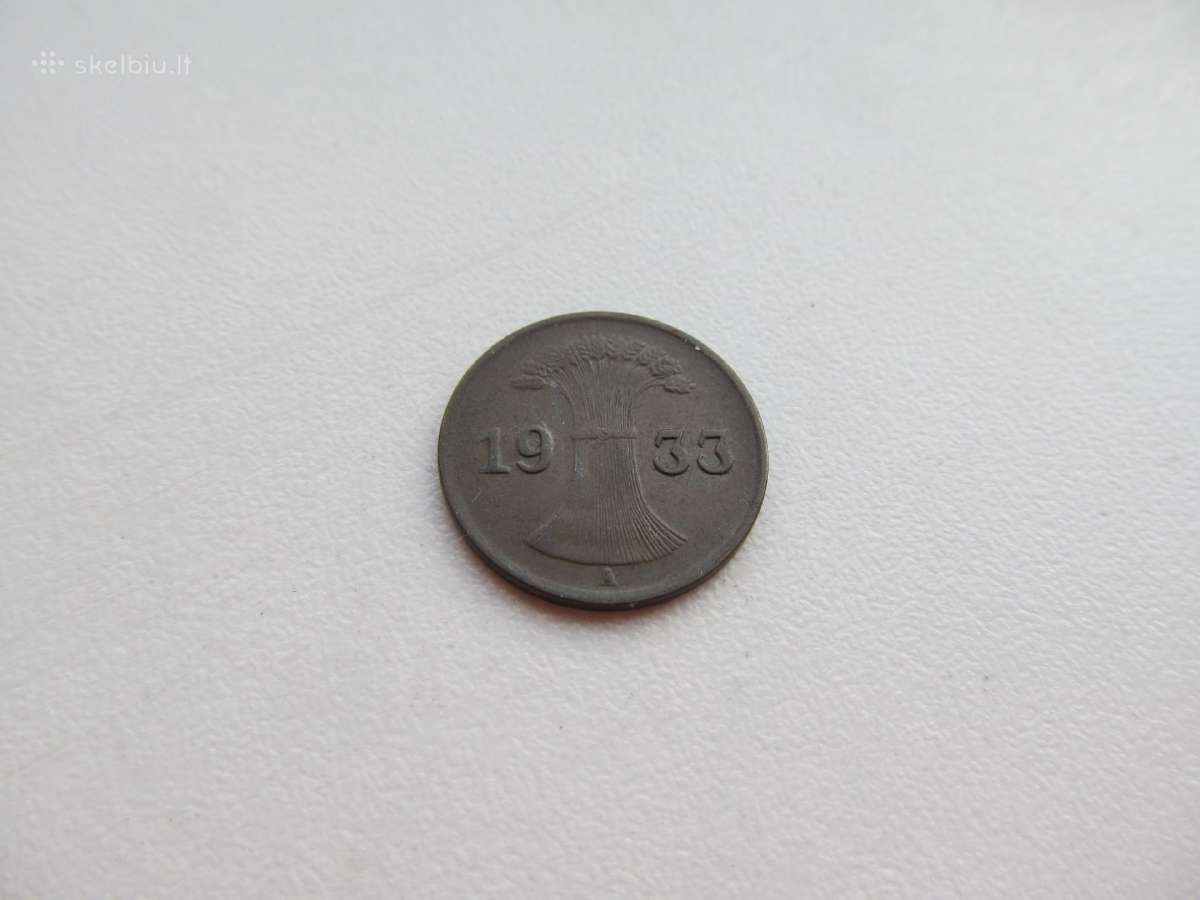 1 reichspfennig , Vokietija , 1933 A - nuotraukos Nr. 2