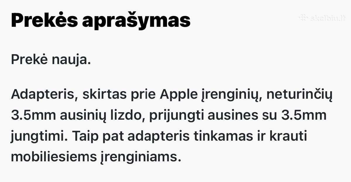 Adapteris ‘apple, Aux, pakrovejas - nuotraukos Nr. 4