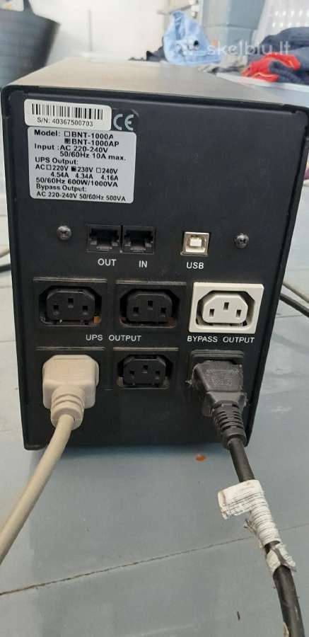 Pcm Ups Bnt-1000 Ap 1kva 600w - nuotraukos Nr. 7