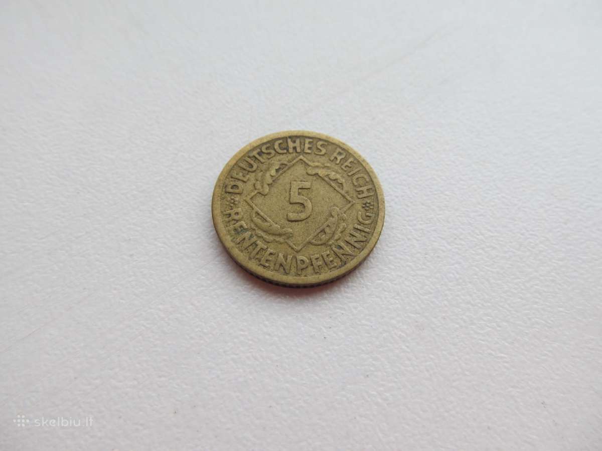 5 rentenpfennig , Vokietija , 1924 A, E - nuotraukos Nr. 3