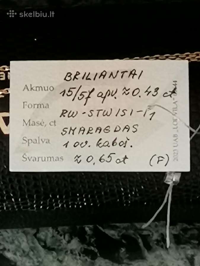 Sertifikuota 750 koljė su smaragdu ir briliantais - nuotraukos Nr. 15