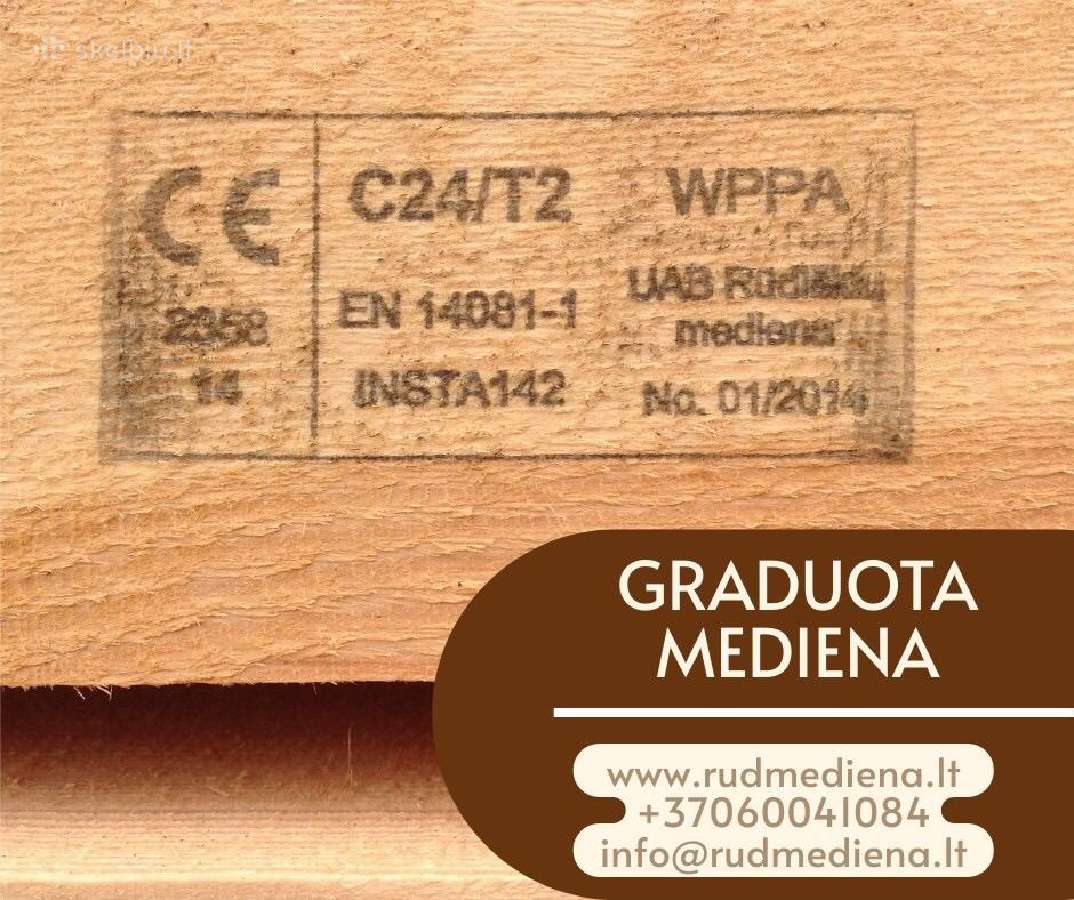 Džiovinta kalibruota C24 klasės mediena - nuotraukos Nr. 3