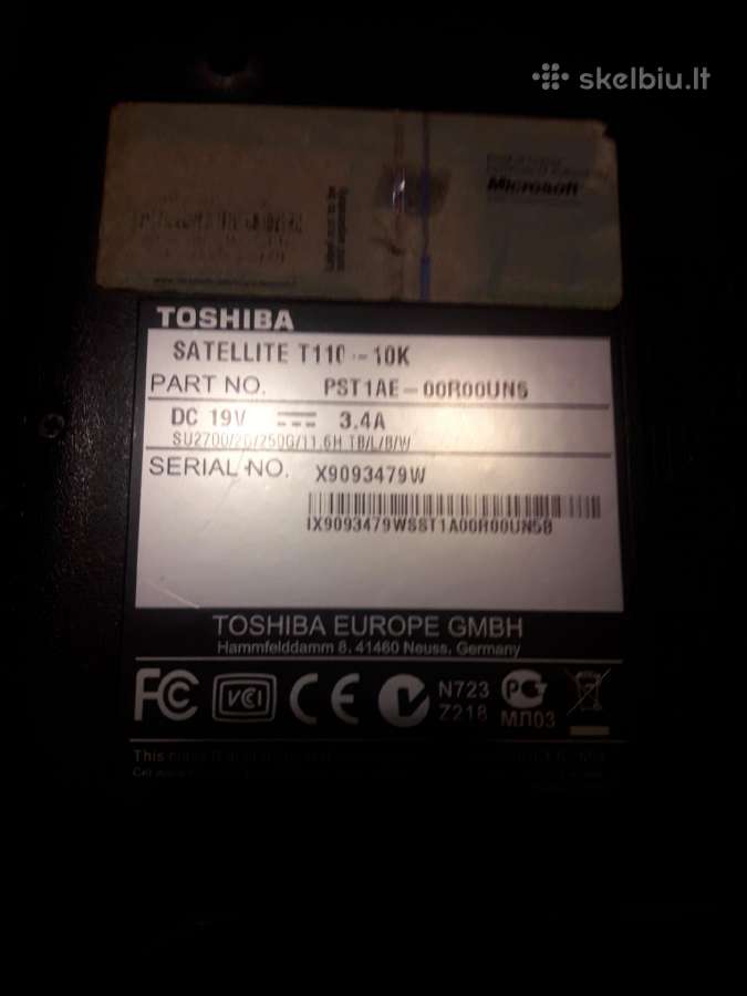 Toshiba Kompiuteris - nuotraukos Nr. 3