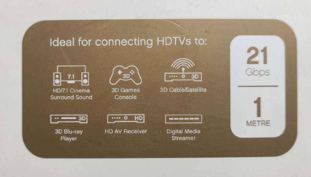 Sandstrom hdmi gold series 1m - nuotraukos Nr. 2