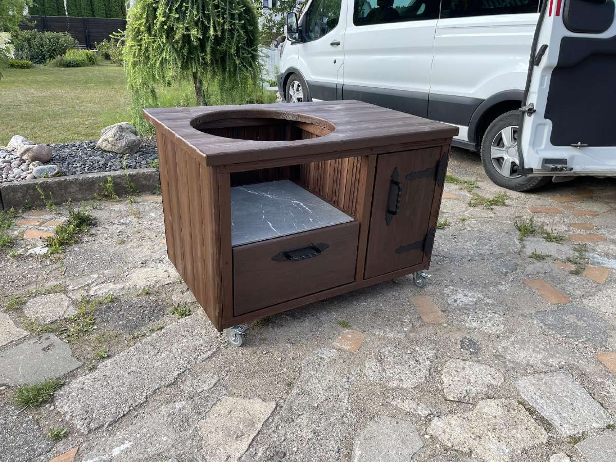 Kamado stalas iš degintos medienos, Kamado griliai - nuotraukos Nr. 32
