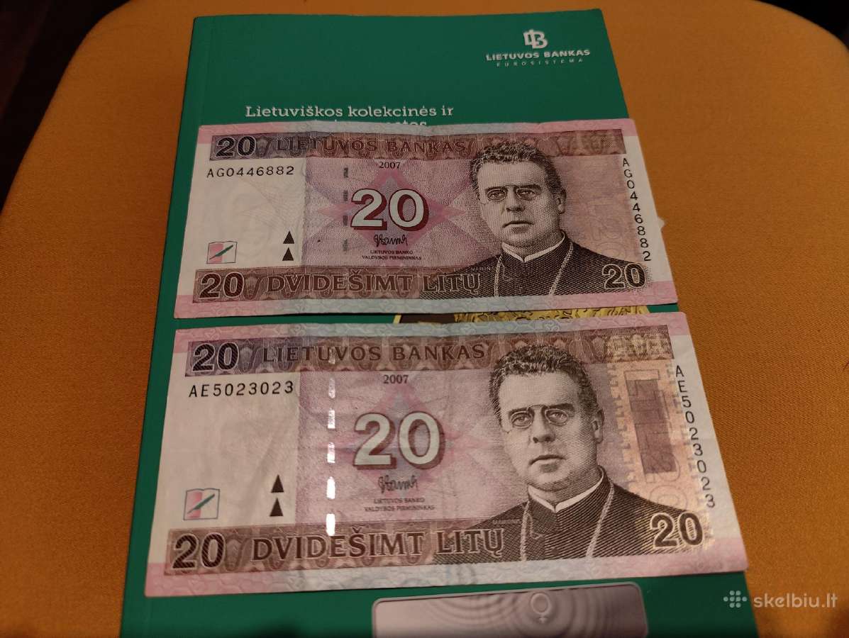 20 litų, du vnt.