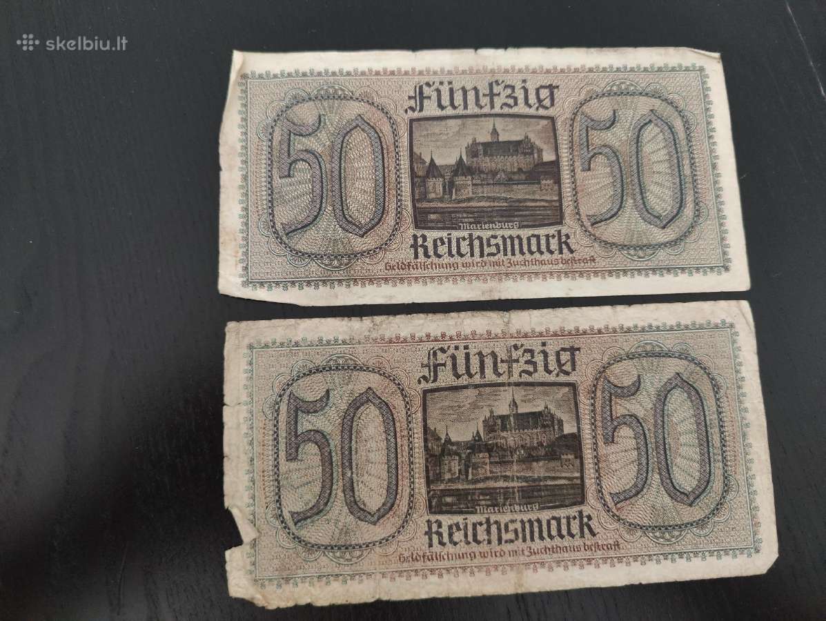 Reichsmark ir Rentenmark banknotai - nuotraukos Nr. 2