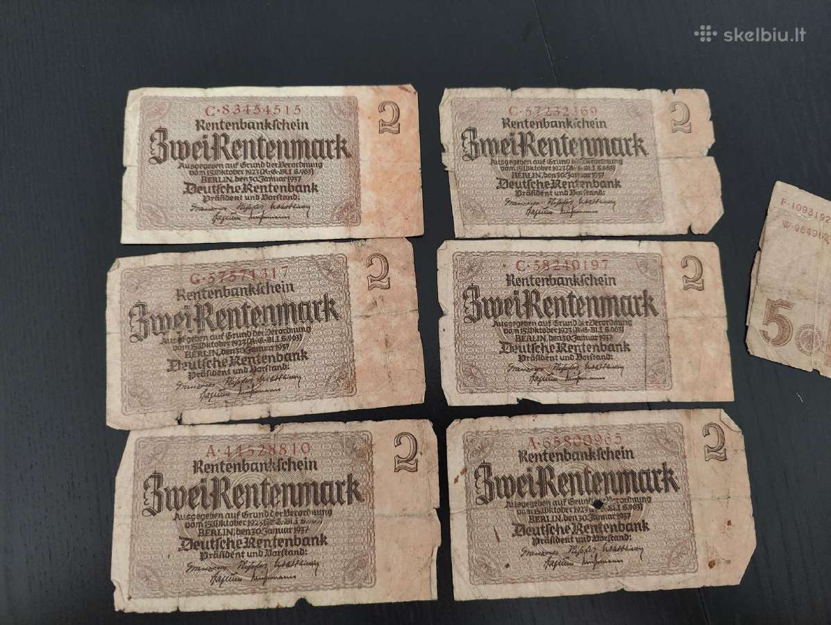 Reichsmark ir Rentenmark banknotai - nuotraukos Nr. 6