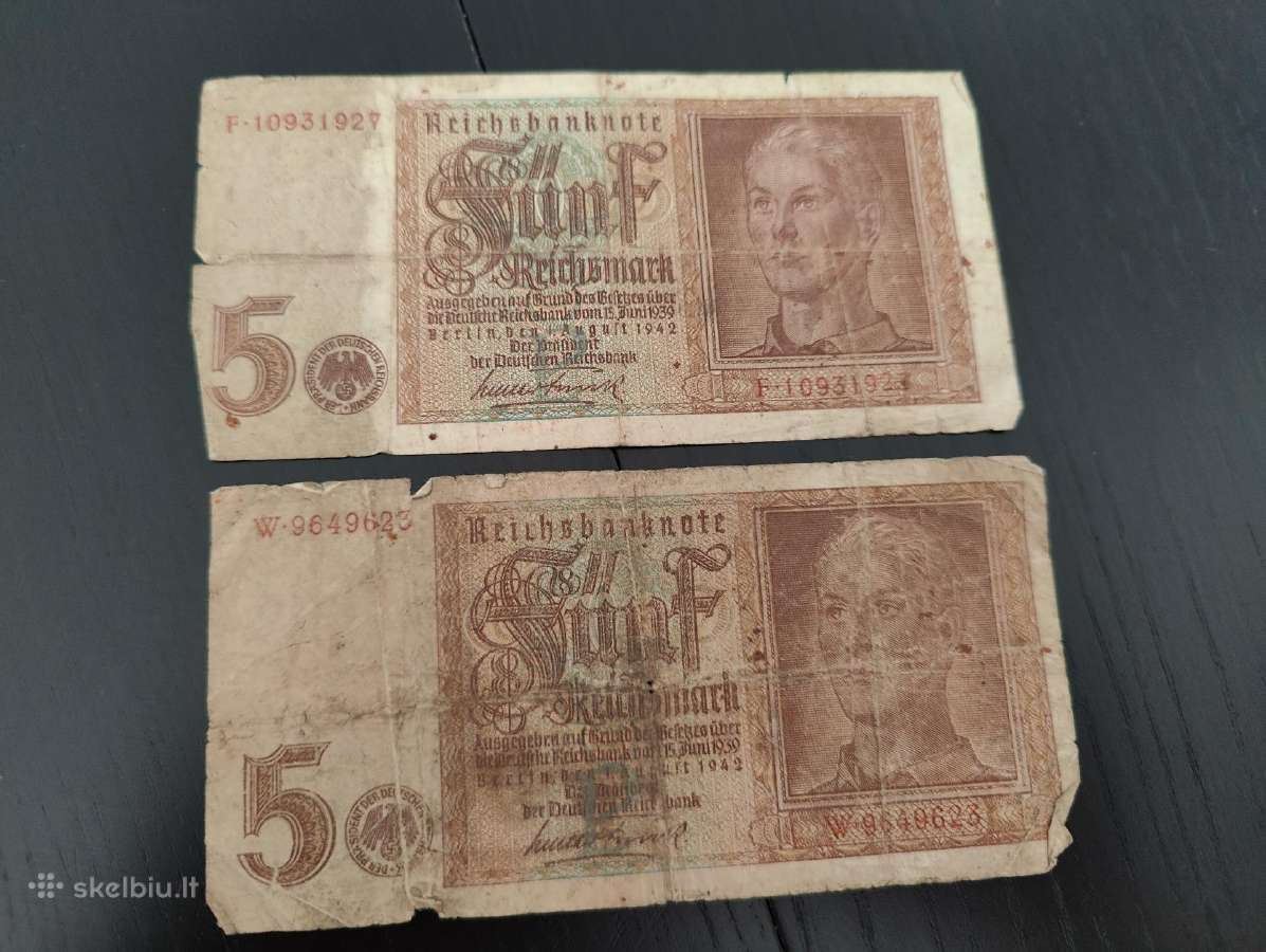 Reichsmark ir Rentenmark banknotai - nuotraukos Nr. 7