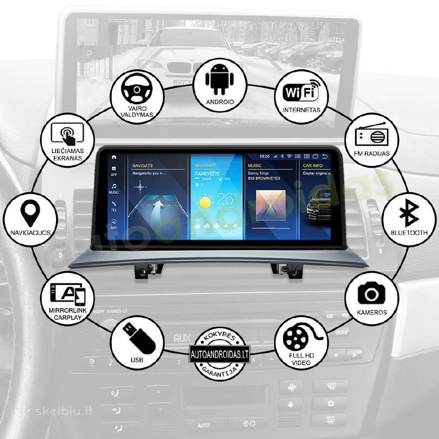 Bmw X3 E83 2004-10 Android multimedia GPS/WiFi/bt - nuotraukos Nr. 3
