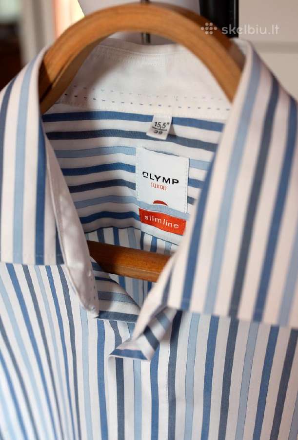 Olymp Luxor slim line dryžuoti vyriški marškiniai - nuotraukos Nr. 4