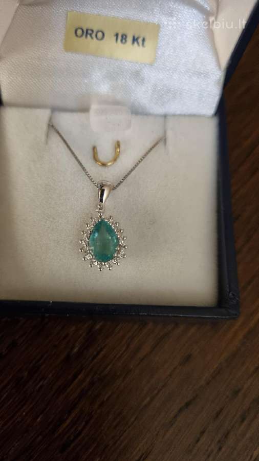 Parduodamas auksinis pakabukas su 1.03ct smaragdu - nuotraukos Nr. 2