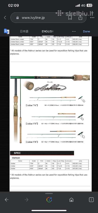 Ivyline Ashlan Hard streams spiningas 250cm7-20g - nuotraukos Nr. 2