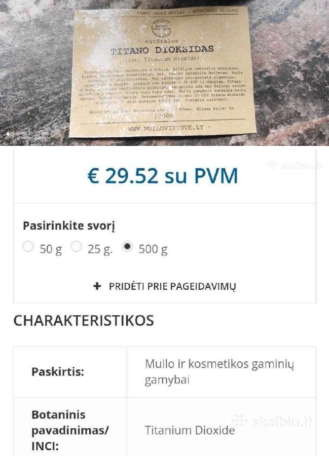 Titano dioksido milteliai - nuotraukos Nr. 2
