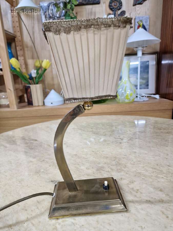 Vintažinis Art Deco žalvarinis stalo šviestuvas - nuotraukos Nr. 2