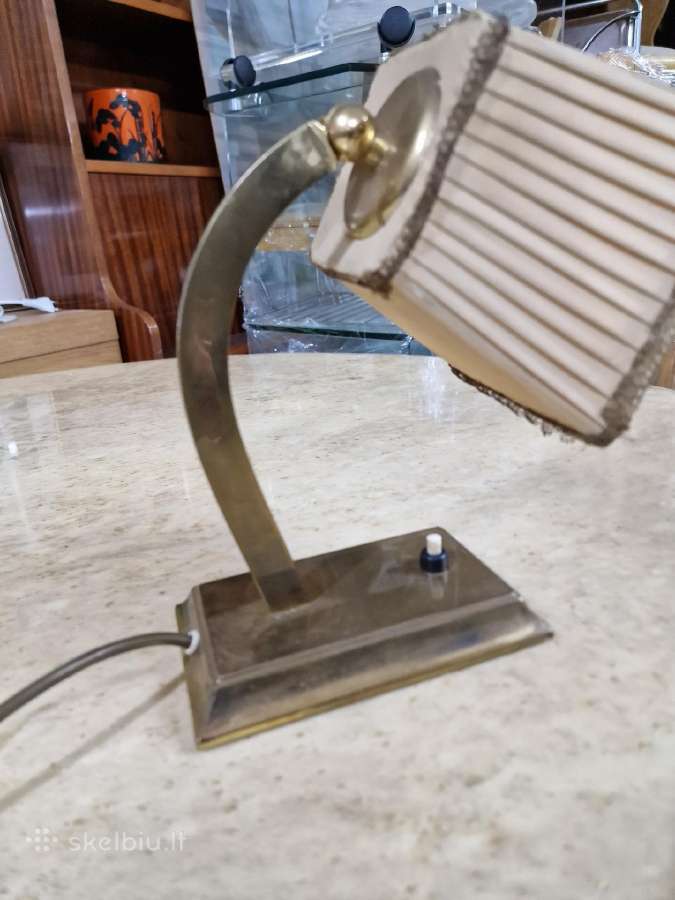Vintažinis Art Deco žalvarinis stalo šviestuvas - nuotraukos Nr. 6