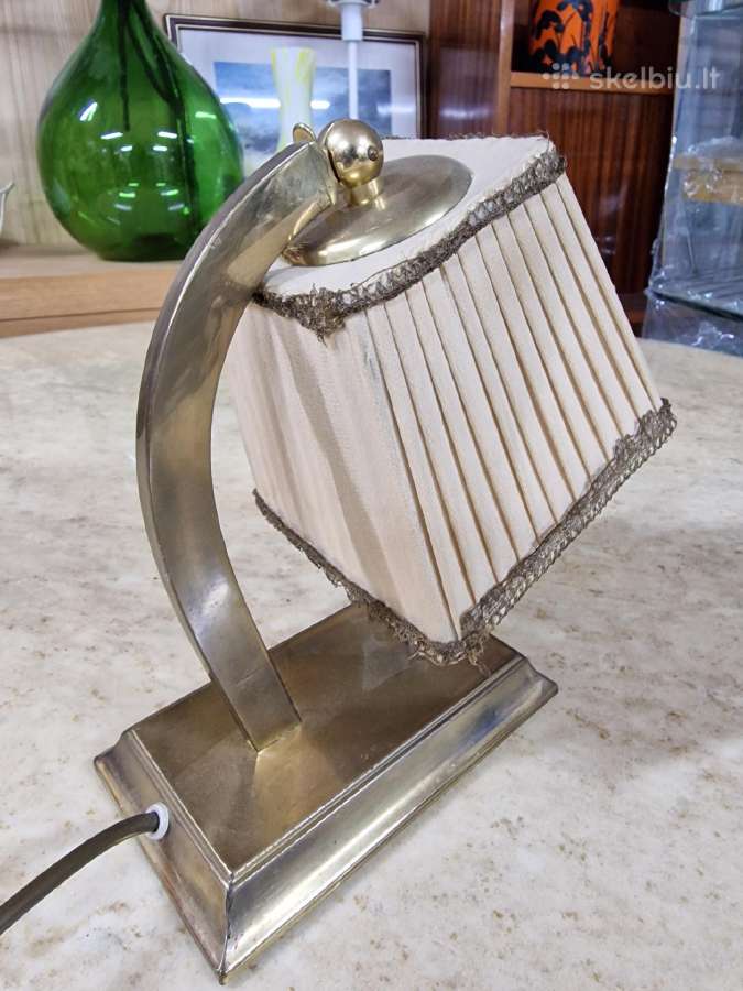 Vintažinis Art Deco žalvarinis stalo šviestuvas - nuotraukos Nr. 12