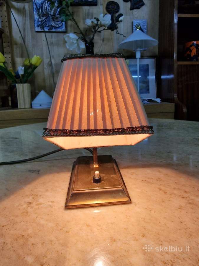 Vintažinis Art Deco žalvarinis stalo šviestuvas - nuotraukos Nr. 5