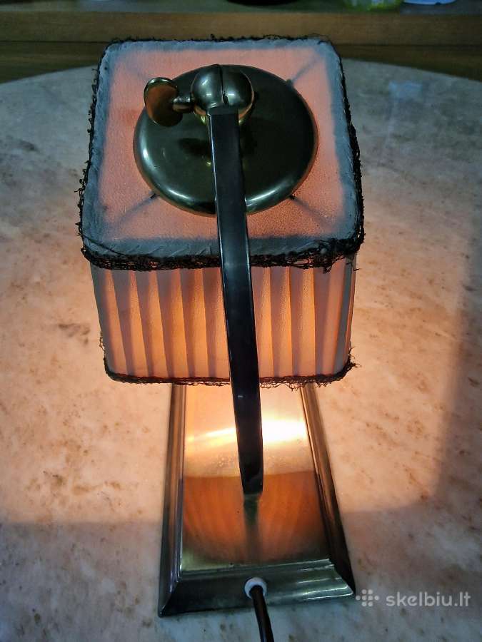 Vintažinis Art Deco žalvarinis stalo šviestuvas - nuotraukos Nr. 7