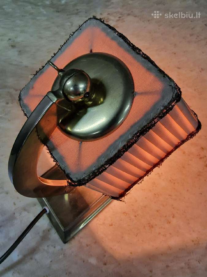 Vintažinis Art Deco žalvarinis stalo šviestuvas - nuotraukos Nr. 16