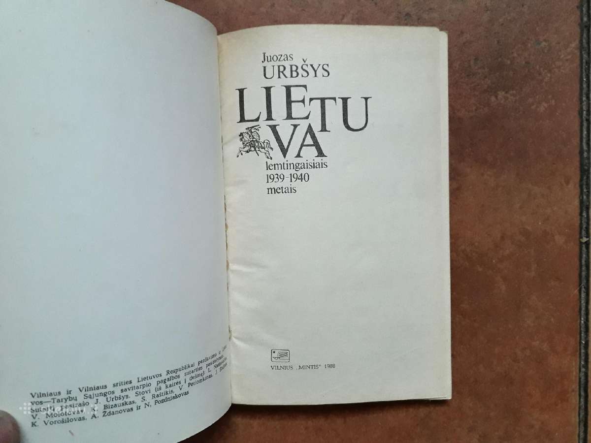 Juozas Urbšys "Lietuva lemtingais 1939-1940 metais - nuotraukos Nr. 2