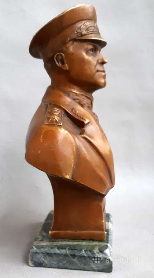 Ssrs maršalo G. Žukovo Bronzinis didelis biustas - nuotraukos Nr. 7