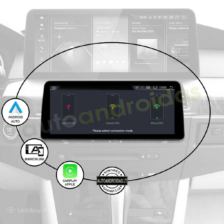 Bmw 5 E60 E61 3 E90 E91 2003-12 Android multimedia - nuotraukos Nr. 10