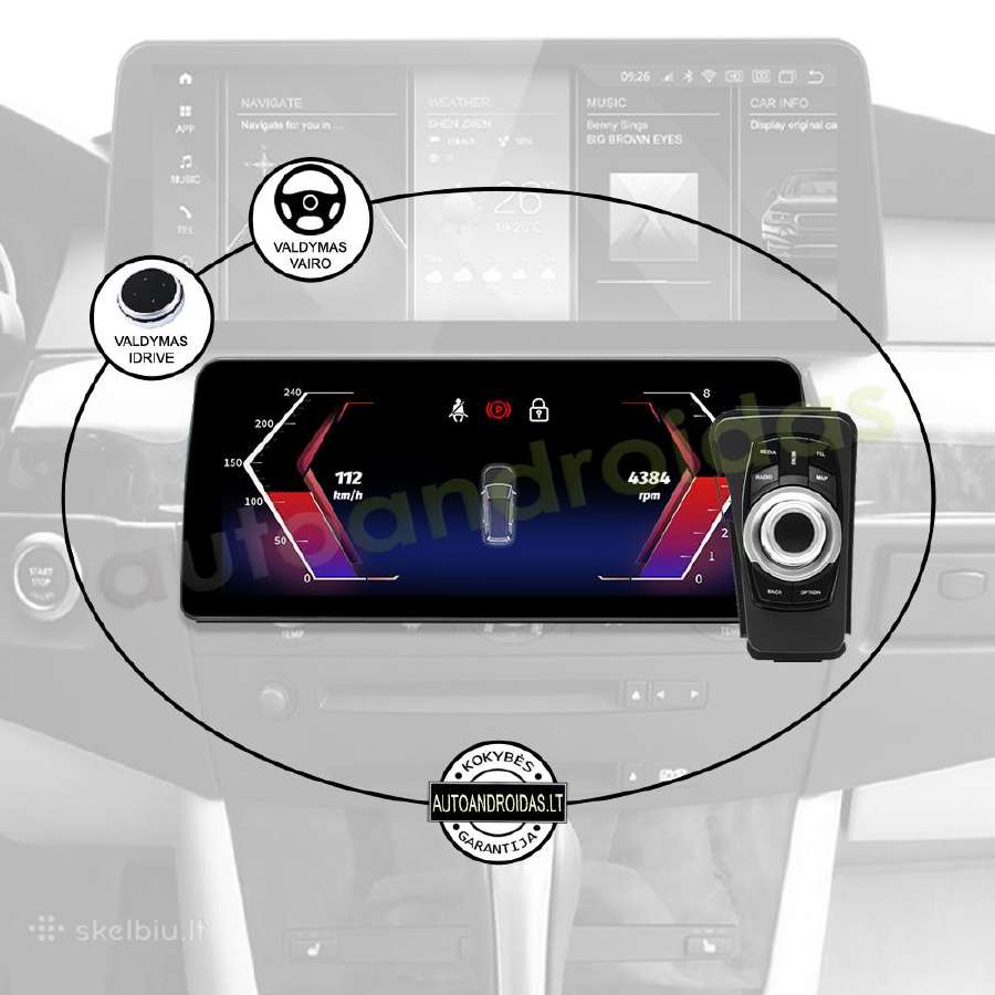 Bmw 5 E60 E61 3 E90 E91 2003-12 Android multimedia - nuotraukos Nr. 12