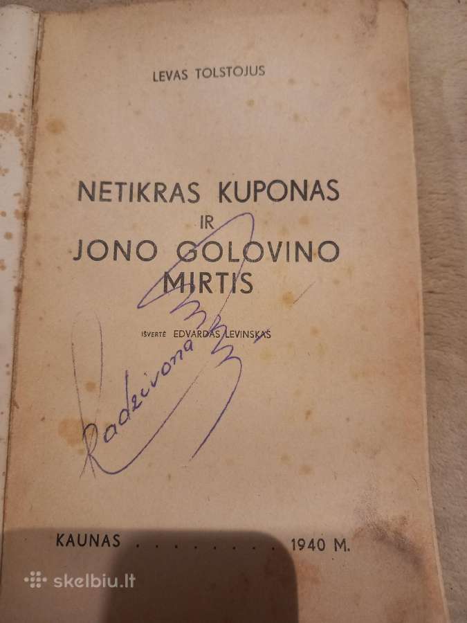 Sena, prieškarinė L. Tolstojus knyga - nuotraukos Nr. 2