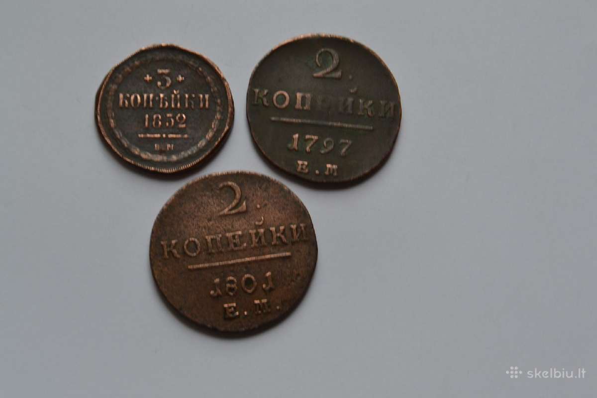 3 kapeikos 1852 m.2 kap.1797m,1801 m.