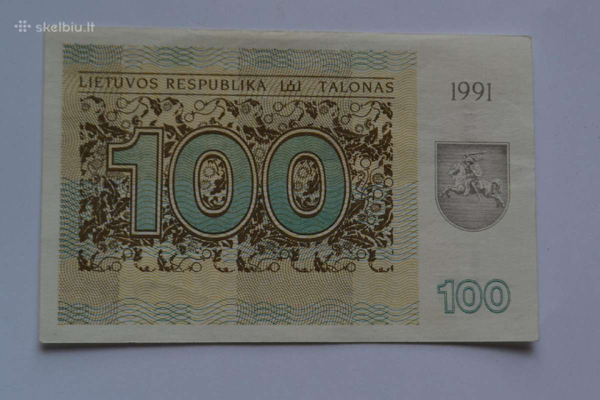 100 talonu 1991 m.be uzraso