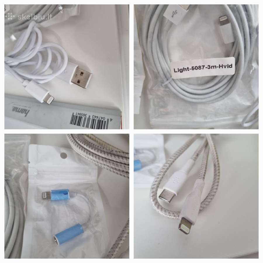 Kabeliai, adapteriai, ikrovikliai, apple, type C - nuotraukos Nr. 4