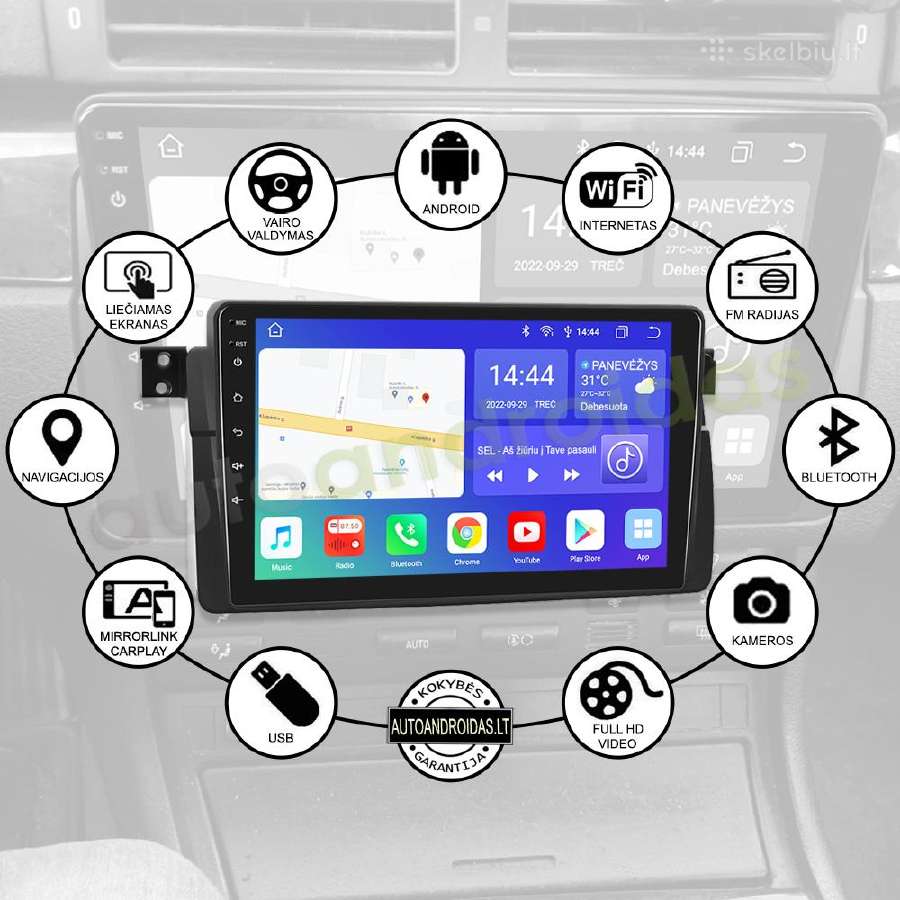 Bmw 3 E46 1998-06 Android multimedia Usb/GPS/WiFi - nuotraukos Nr. 2