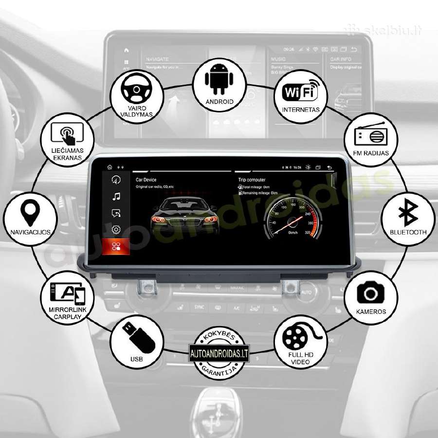 Bmw X5 F15 X6 F16 2014-18 Android multimedija WiFi - nuotraukos Nr. 2
