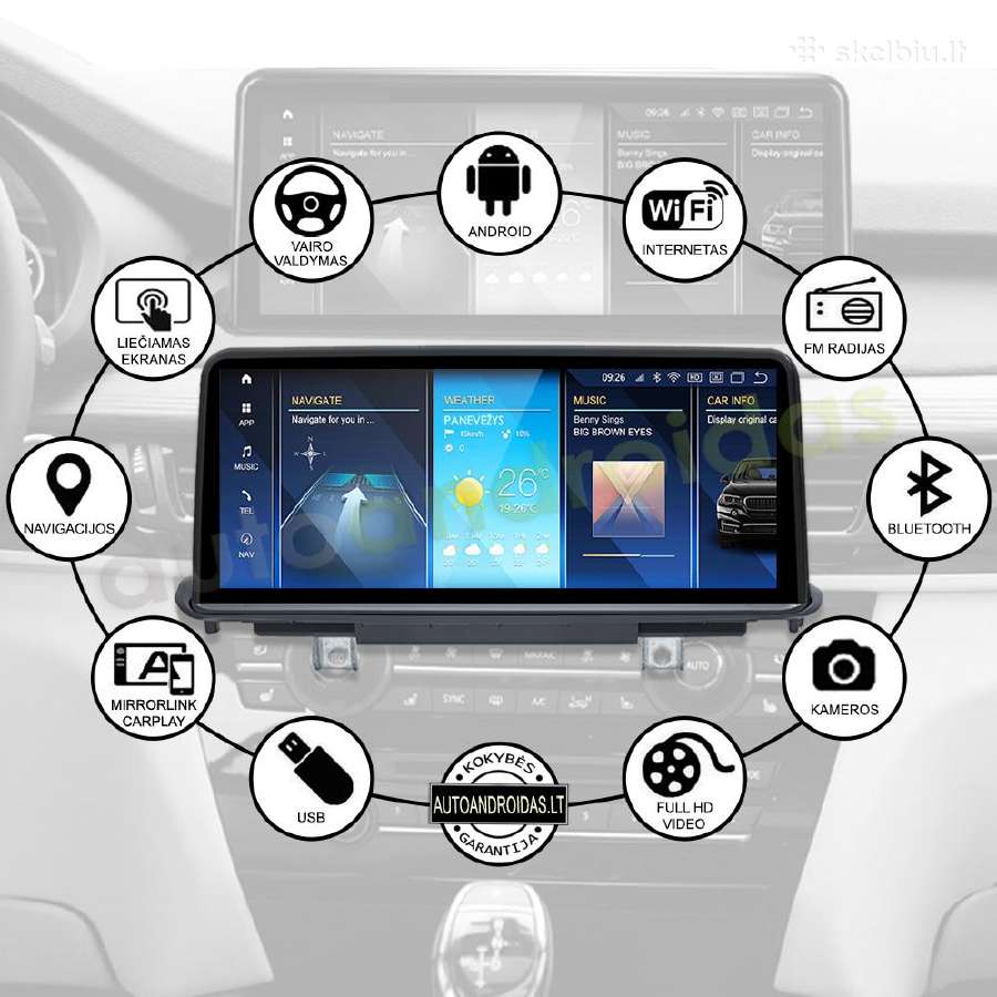 Bmw X5 F15 X6 F16 2014-18 Android multimedija WiFi - nuotraukos Nr. 3